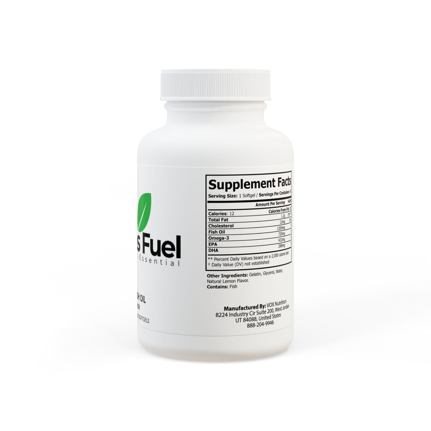 Omega 3 Fish Oil Supplement (60 Softgels)