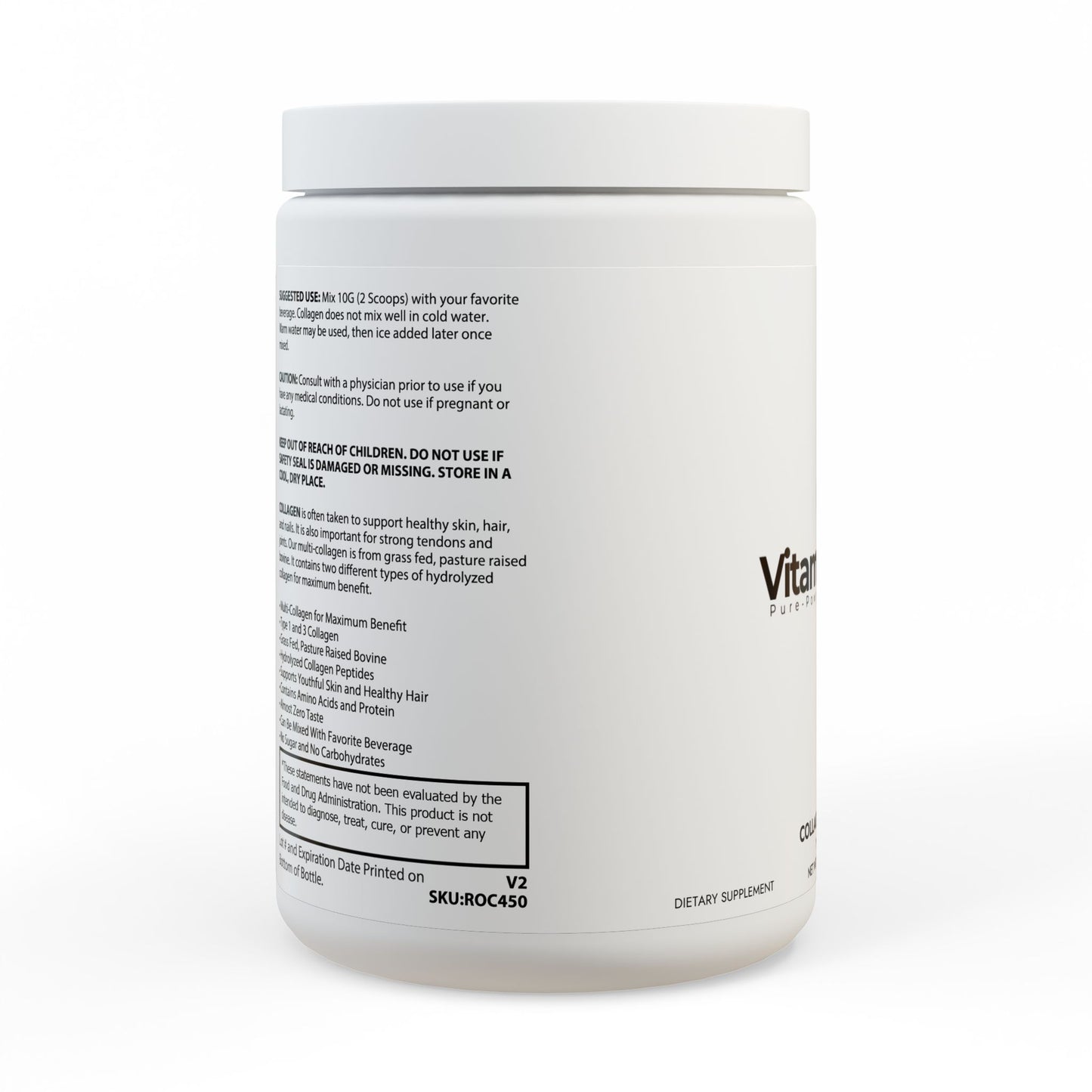 Collagen Peptides Type I & III Supplement (350g, 12.3oz)